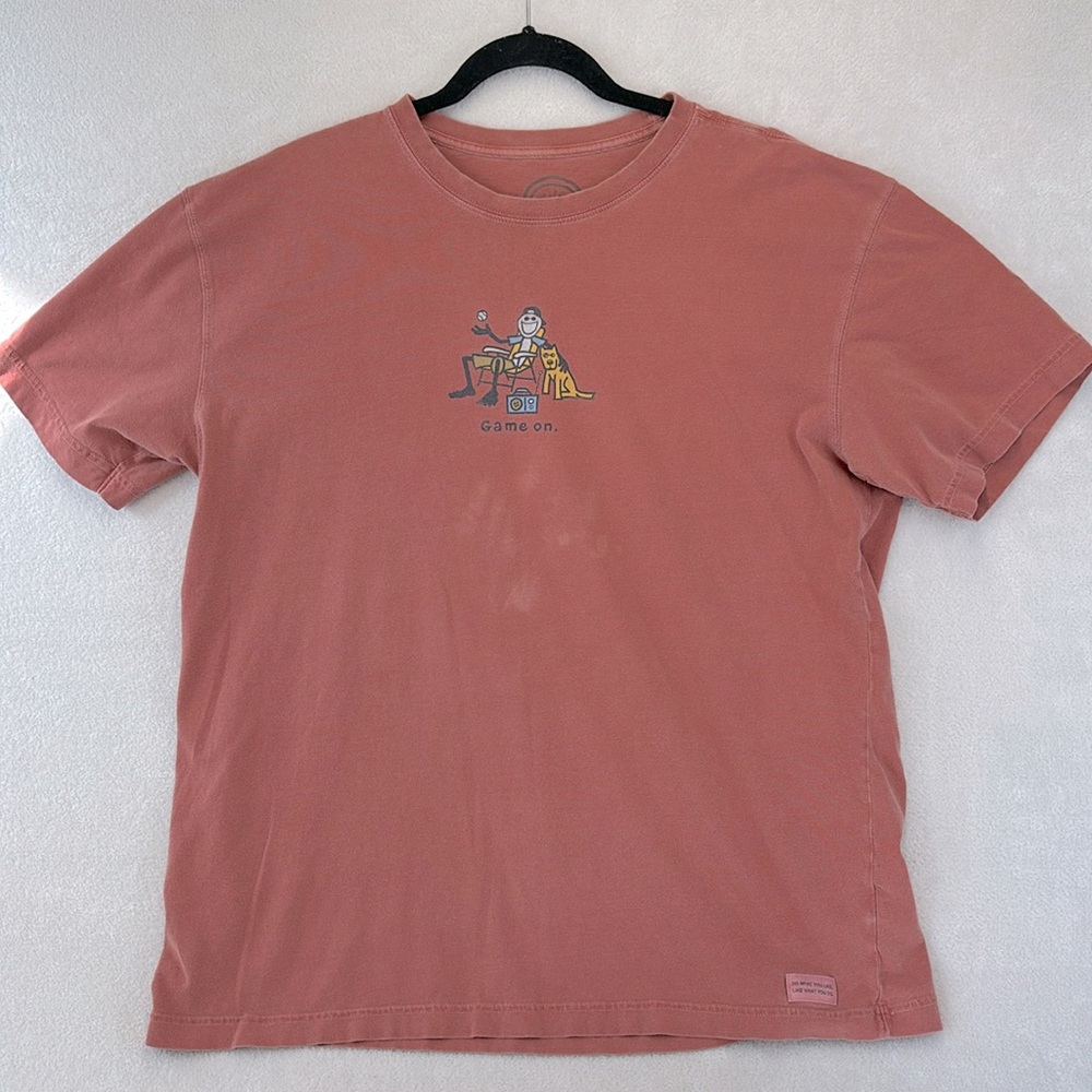 LIFE Is GOOD Baseball Dog Radio Short Sleeve Tshirt Size Large
